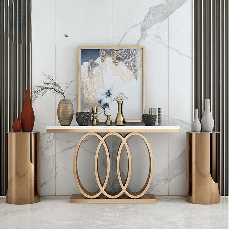 PRE-ORDER Light luxury porch cabinet stainless steel porch table 