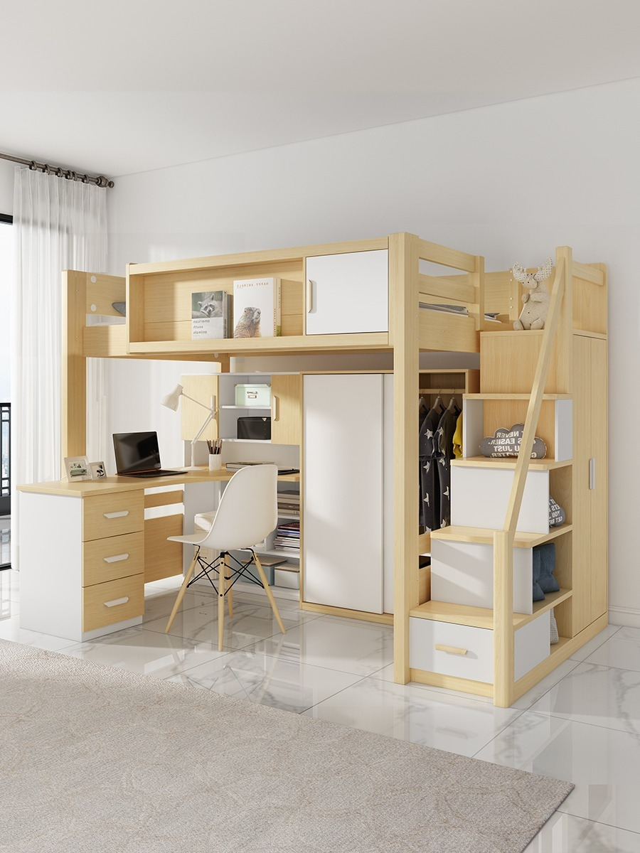 Half Height Loft Bed with Wardrobe and Desk | Bunk Bed Singapore