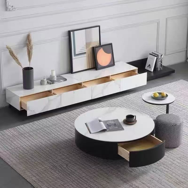 PRE ORDER / BTO PACKAGE - A - TEA TABLE - Italian minimalist rock plate round tea table living room home large and small apartment 