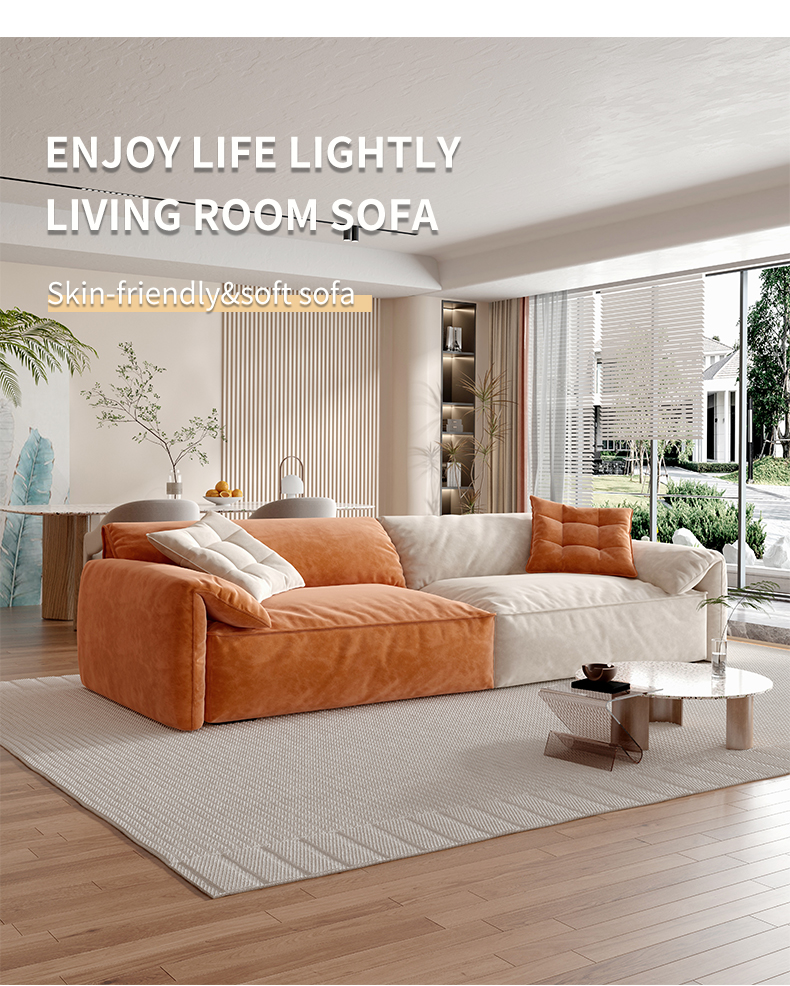 [Pre-order] Modern French elephant ear space-saving living room sofa combination fabric sofa