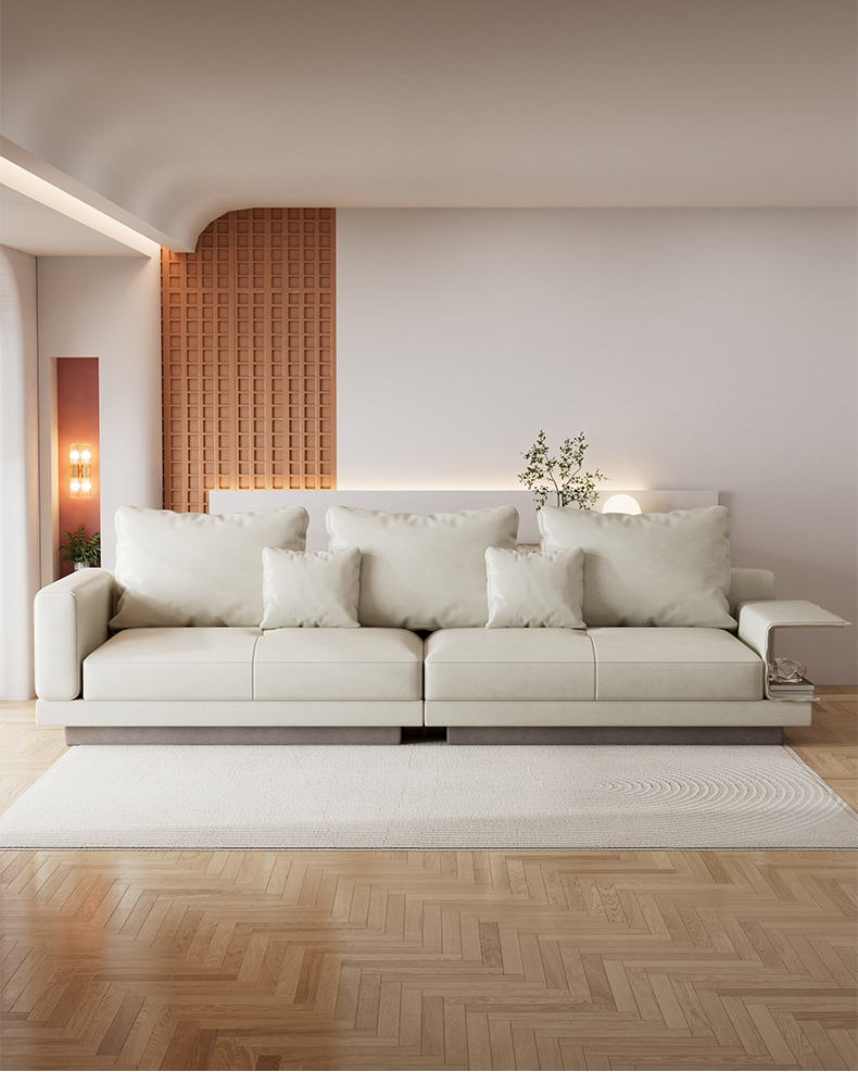 [Pre-order] Italian Suspended Cream Sofa Size Apartment Nordic Modern Simple Living Room In-line Sofa-Smart-Living
