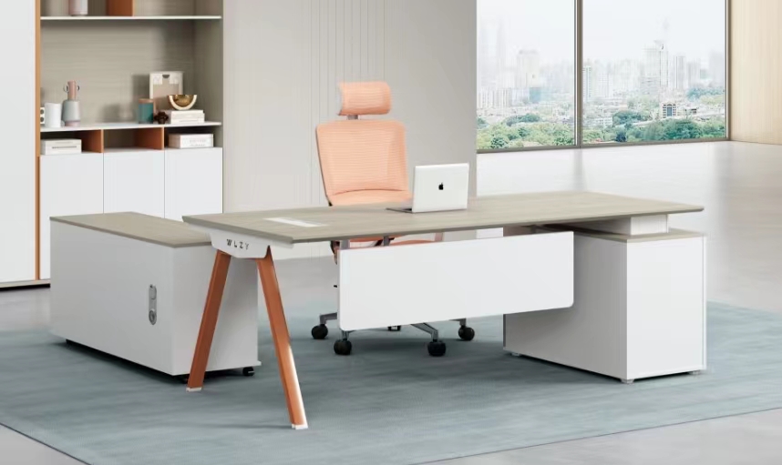 【Showroom】Hot Sell Desk Office Glass Modern Manager Ceo Table Luxury Computer Desk Office escritorios modernos de oficin-Smart-Living