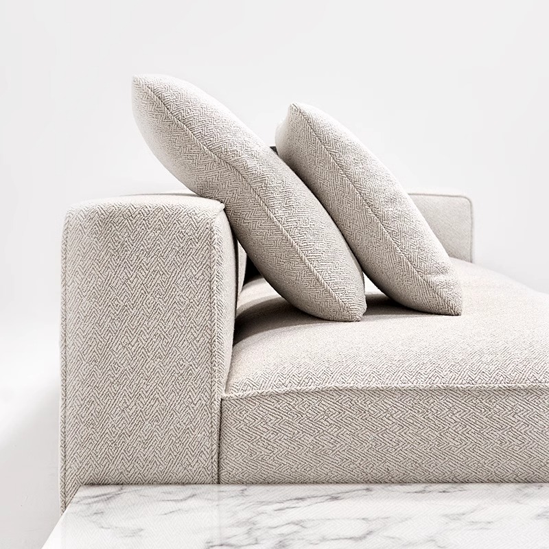 [Pre-order] MEERKAT SHOWROOM Horizon Sofa – Italian Minimalist Three-Seater Fabric Sofa, Straight Design for Small Living Rooms, High-End Cotton and Linen