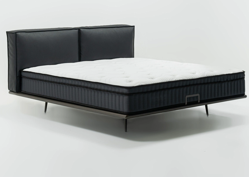 ( PRE - ORDER ) MEERKAT SHOWROOM Light Luxury Floating Leather Bed – Modern Minimalist Double Bed with Carbon Steel Frame and Top-Grain Leather for Master Bedroom