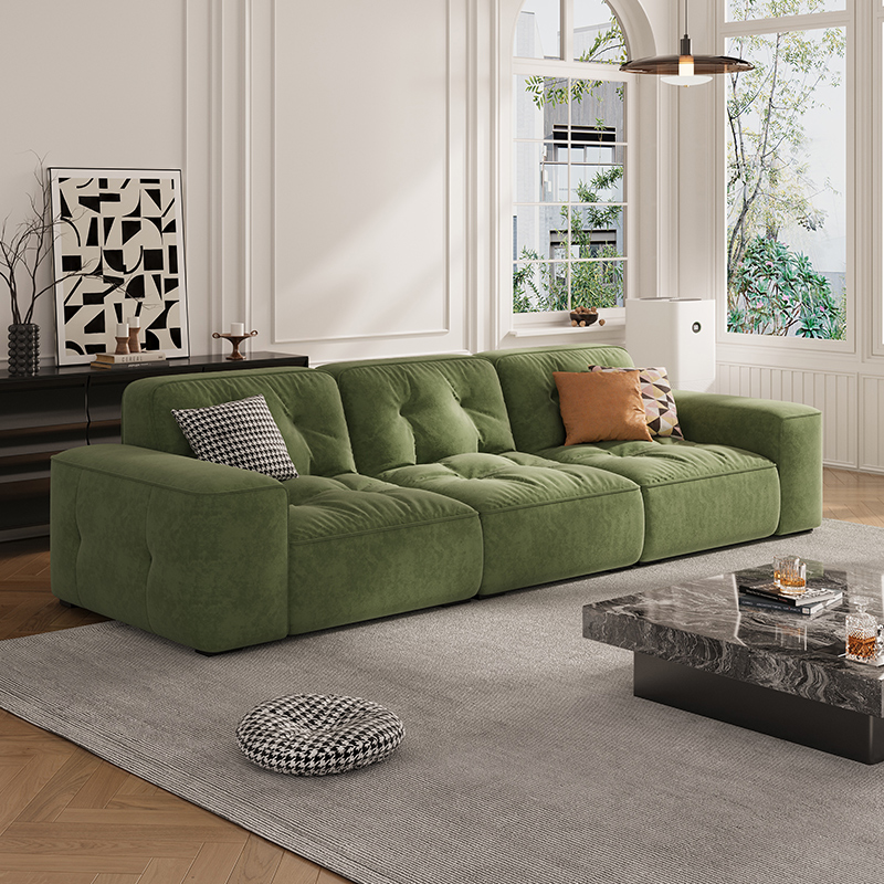 PRE ORDER / BTO PACKAGE - A - SOFA - Italian Minimalist Chenille Sofa – Straight Fabric Couch for Small or Large Living Spaces