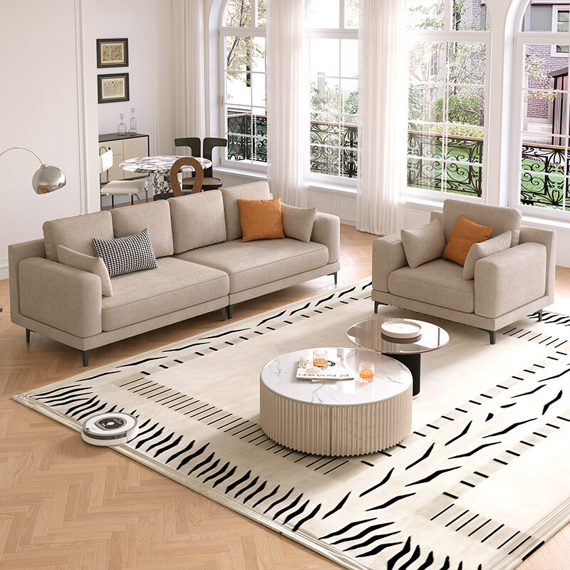 PRE ORDER / BTO PACKAGE - A - SOFA -Modern Cotton-Linen Fabric Multi-Seat Sofa – Straight Design with Multiple Backrests for Small Living Rooms