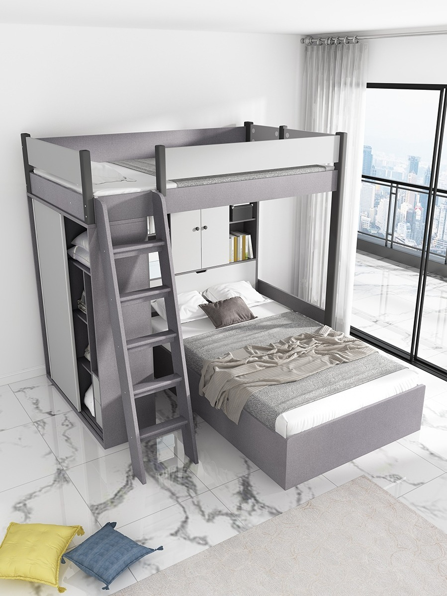 【Showroom】 Staggered bunk beds adult small household multifunctional combination high and low bunks two staggered type bunk beds-Smart-Living
