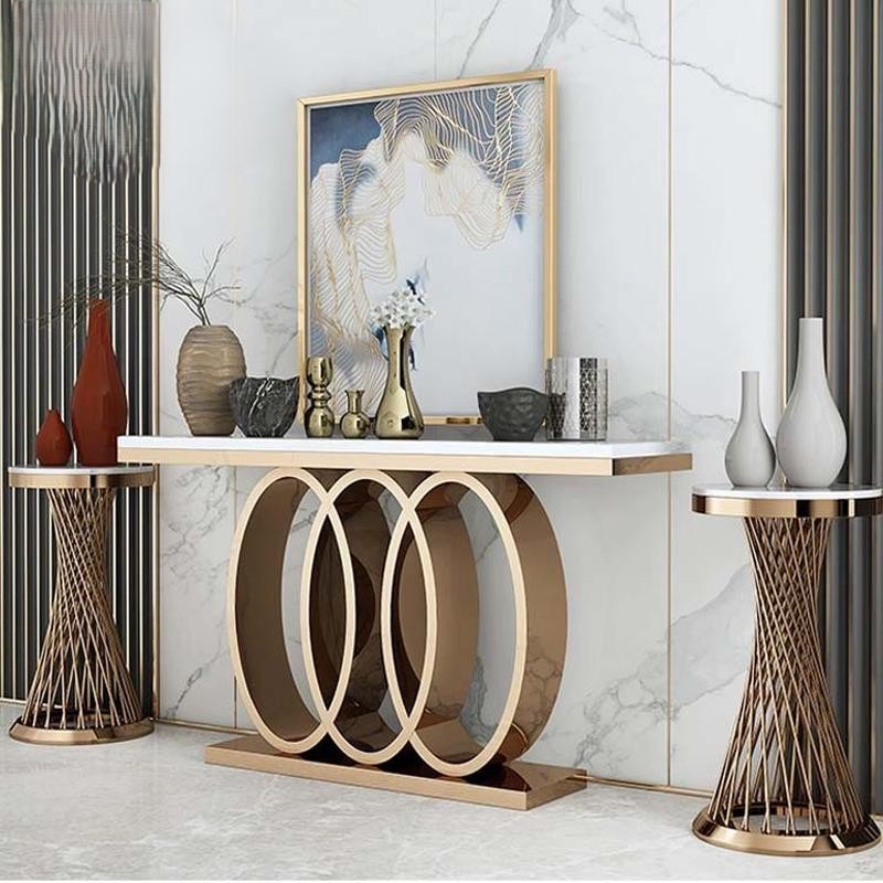 PRE-ORDER Light luxury porch cabinet stainless steel porch table 