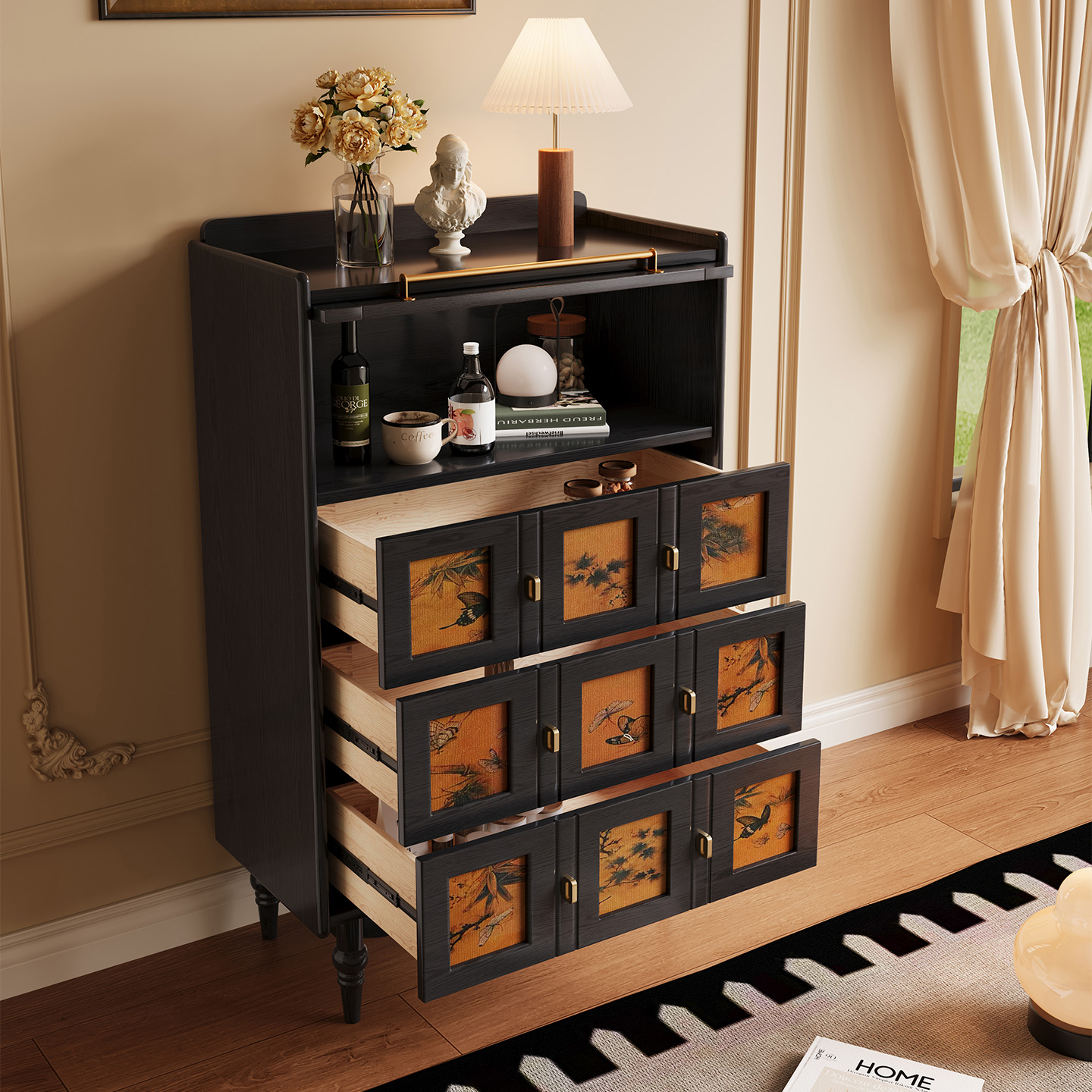 [PRE-ORDER] MOKA House French medieval style solid wood chest of drawers