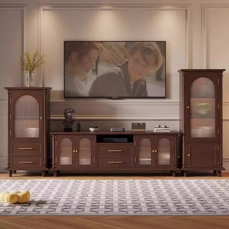 [PRE-ORDER] American-style solid wood TV cabinet and coffee table combination