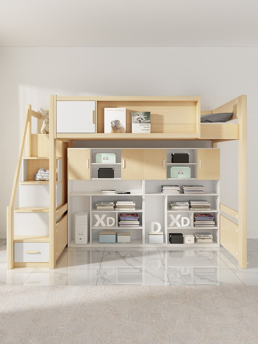Half Height Loft Bed with Wardrobe and Desk | Bunk Bed Singapore
