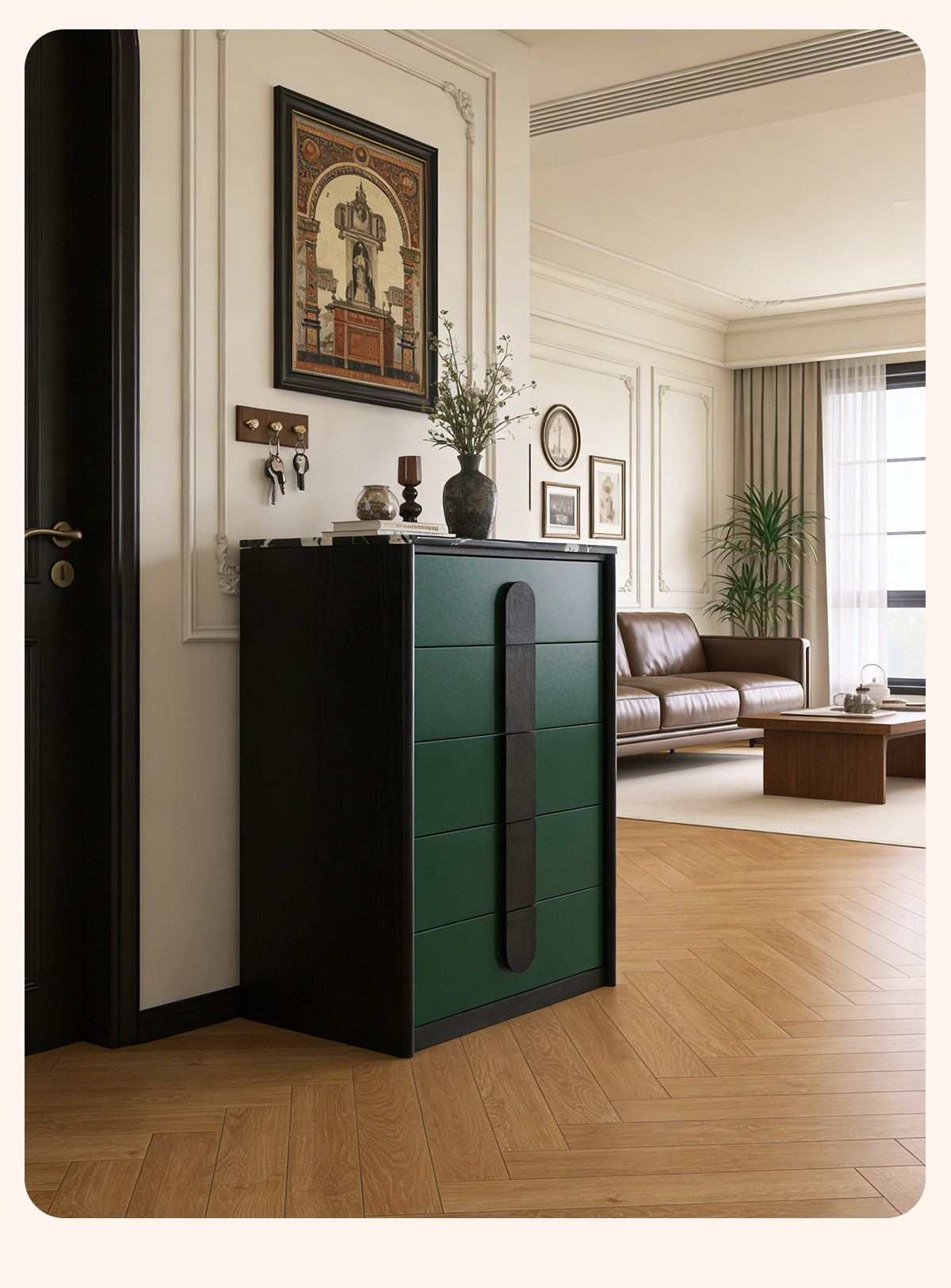 BSYR-VCC-01 [PRE-ORDER] Solid Oak Pure  wood vintage style cabinet living room wall storage retro bedside compartment