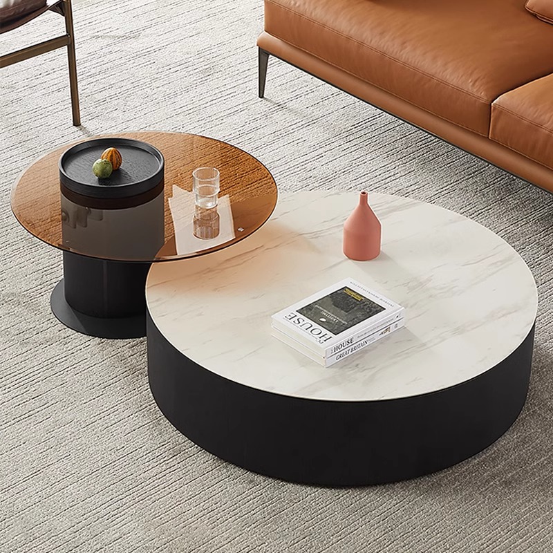 Italian minimalist rock plate size round coffee table modern designer creative size