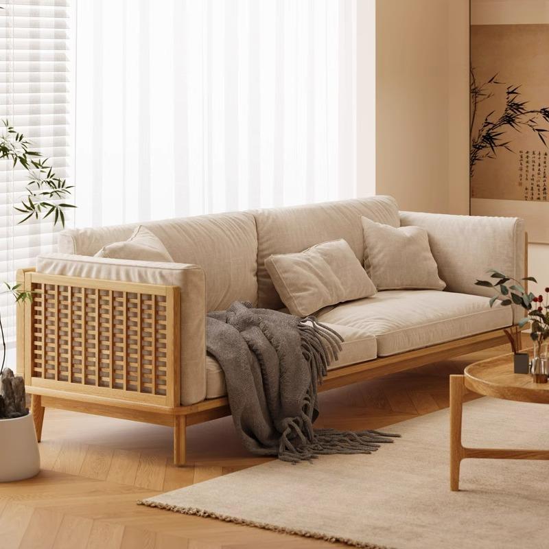 Song's aesthetic all-solid wood sofa for living room