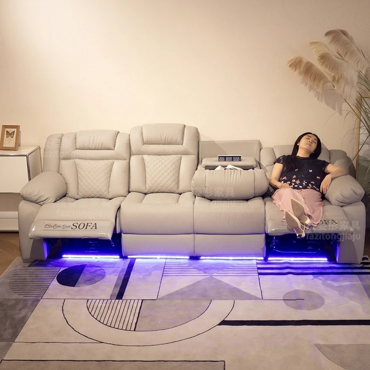 FZT pre order New High‑End Luxurious Sofa Lazy Space‑Capsule Style, Italian Minimalist Genuine Leather Sofa