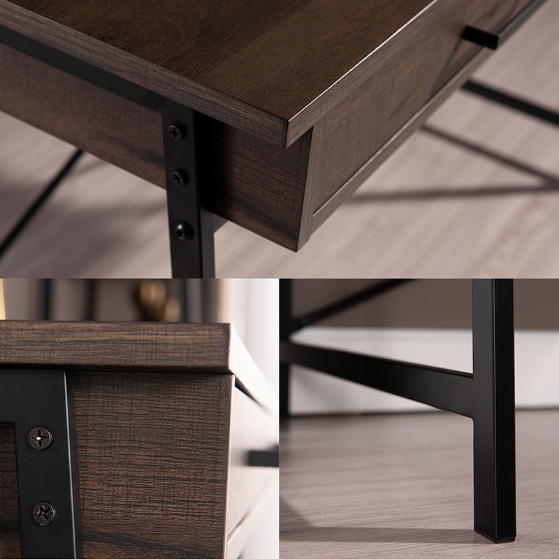 [Pre-order] American Wrought Iron Desk with Drawer, Computer Desk, Home Design Writing Desk, Children's Study Desk, Apartment Airbnb Writing Desk.-Smart-Living