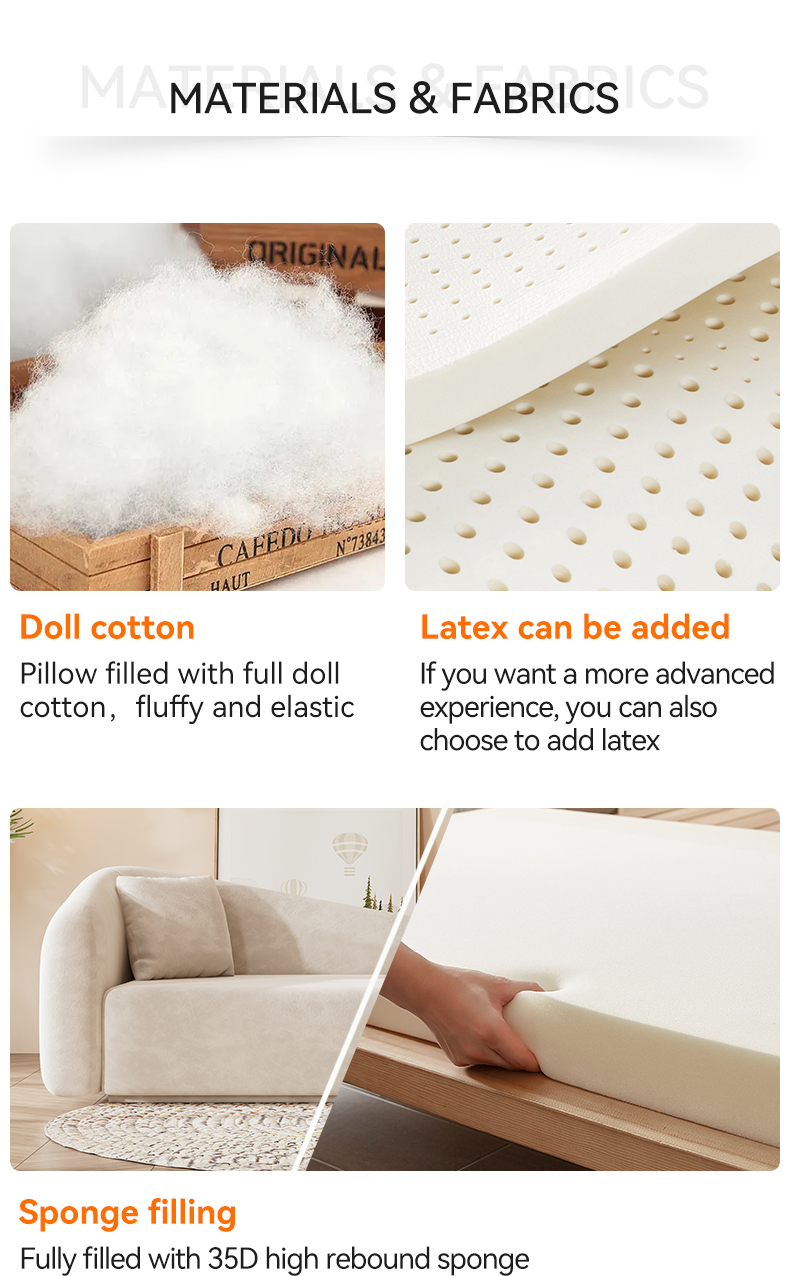 [Pre-order] New Nordic Cream Style Small Family Sofa Living Room Simple Modern Technology Fabric Sofa Butterfly Cloth Sofa-Smart-Living