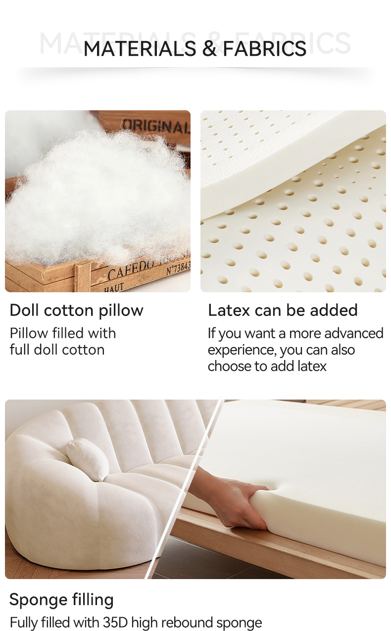 [Pre-order] New minimalist modern cream living room fabric style modern sofa set