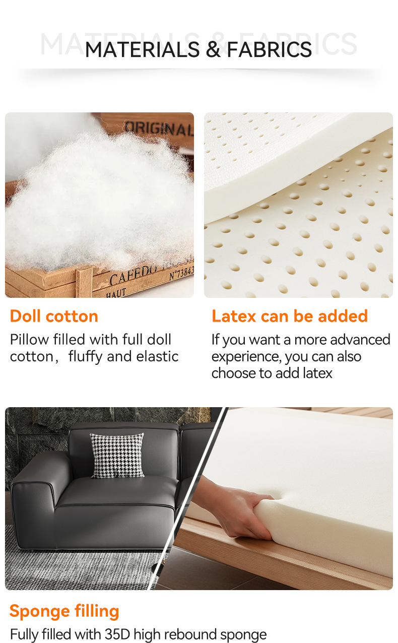 [Pre-order] Modernist Big Black Bull Sofa Brushed Fabric Leather Upholstered Sofa Set Furniture