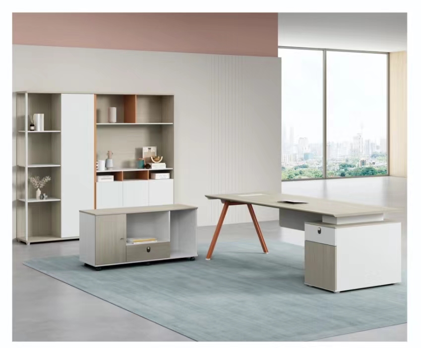 【Showroom】Hot Sell Desk Office Glass Modern Manager Ceo Table Luxury Computer Desk Office escritorios modernos de oficin-Smart-Living