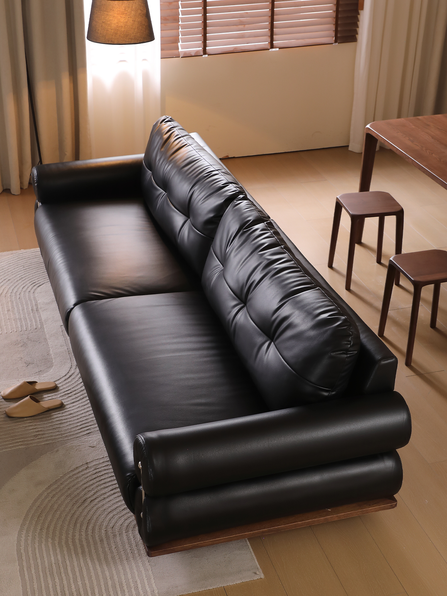 Italian minimalist style high-end living room solid wood sofa