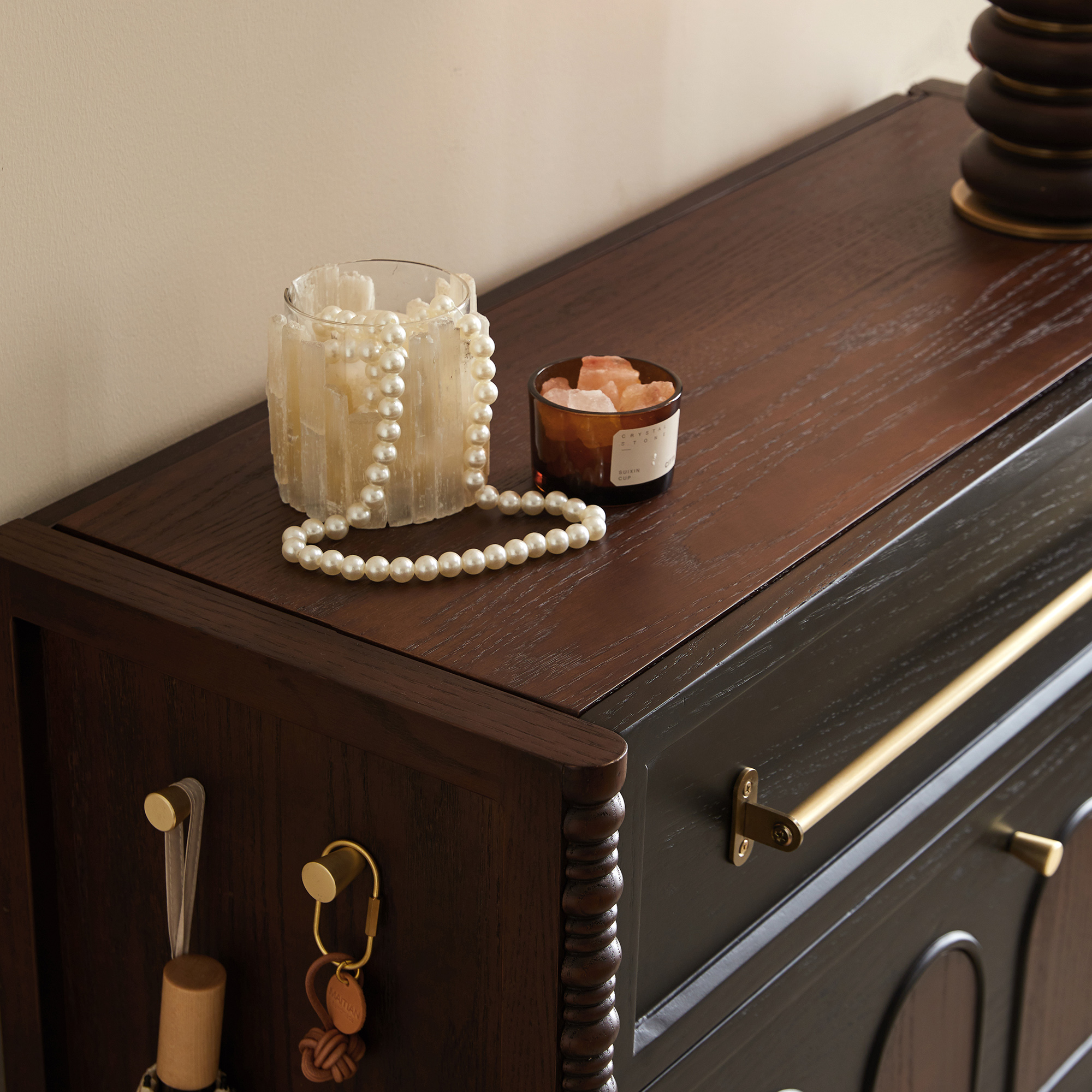 [PRE-ORDER] Senmei Furniture's French Retro Solid Wood Entryway Shoe Cabinet