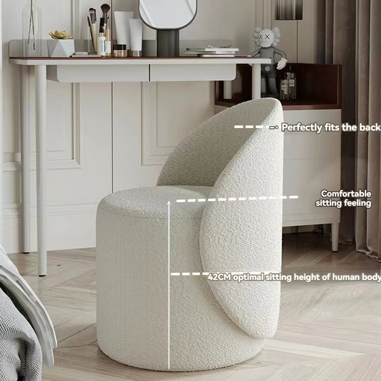 [Pre-order] Internet celebrity girl bedroom dressing table special chair back modern light luxury simple makeup chair home table and chair-Smart-Living