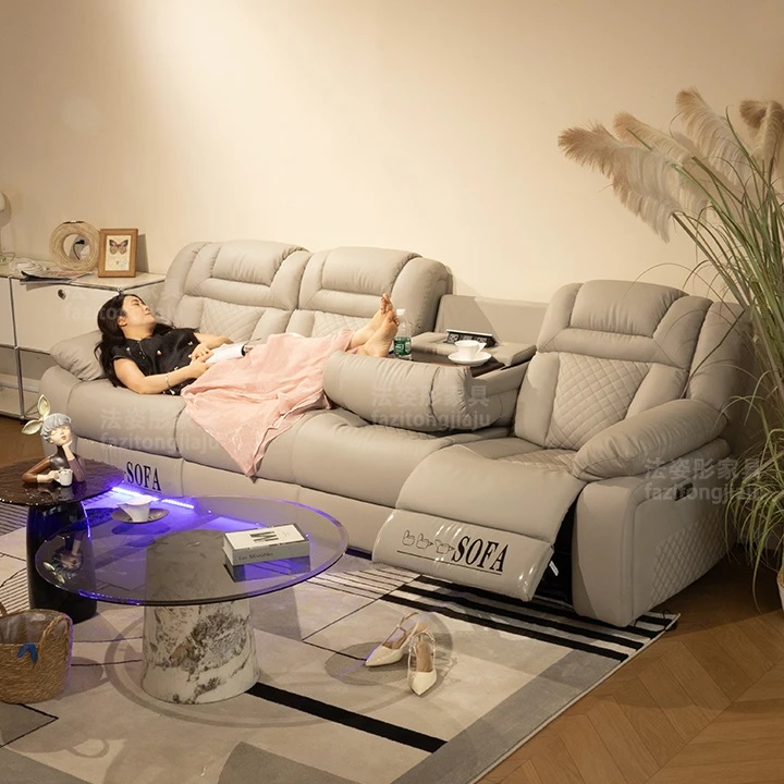 FZT pre order New High‑End Luxurious Sofa Lazy Space‑Capsule Style, Italian Minimalist Genuine Leather Sofa