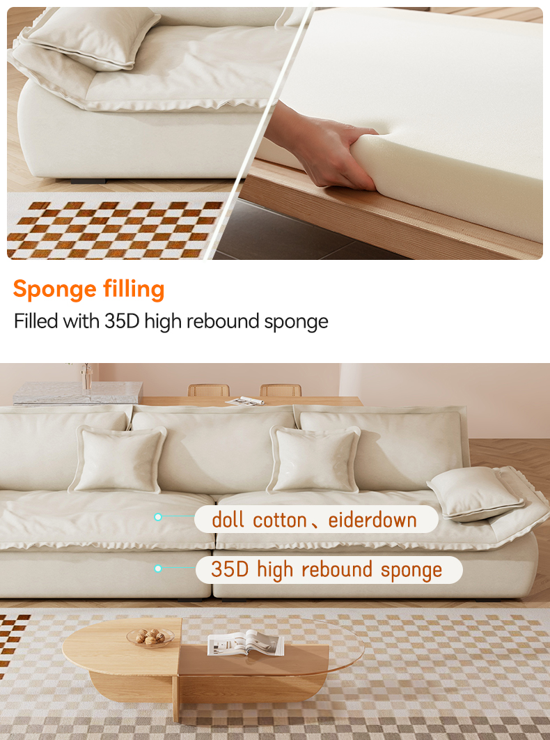 [Pre-order] New design high quality simple light luxury style home furniture sailboat fabric sofa living room-Smart-Living