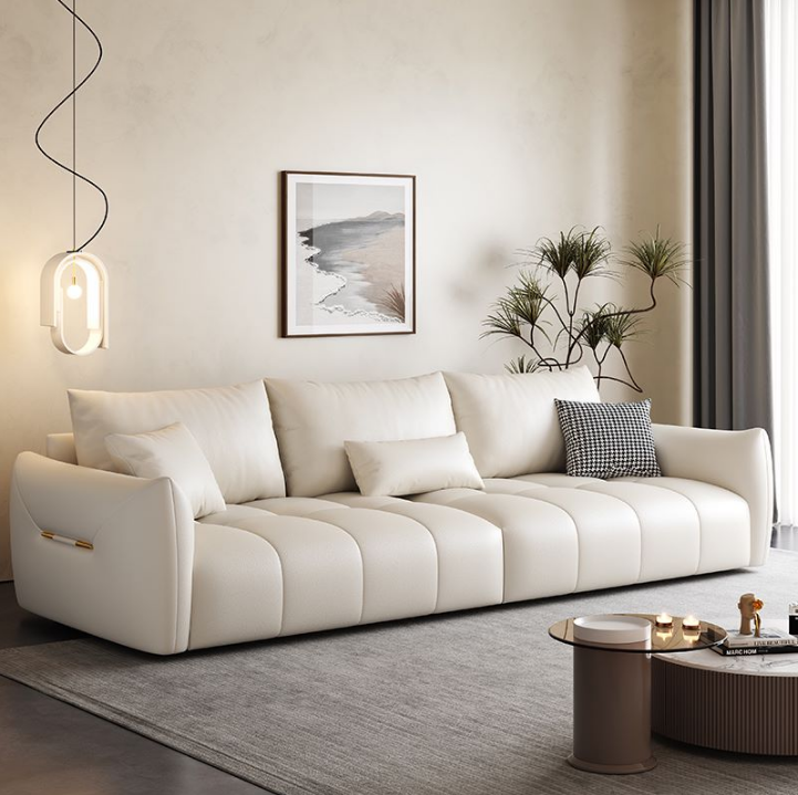 PRE ORDER / BTO PACKAGE - A - SOFA -Modern Light Luxury 3-Seater Sofa – Cat-Scratch Resistant Faux Leather Couch for Small Apartments or Rental Spaces