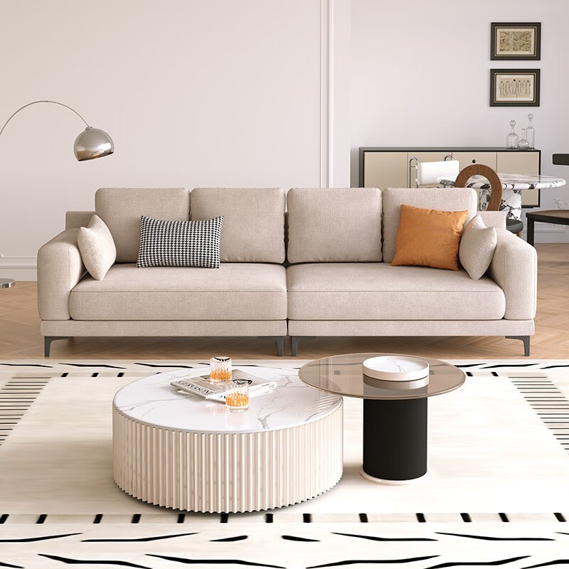 PRE ORDER / BTO PACKAGE - A - SOFA -Modern Cotton-Linen Fabric Multi-Seat Sofa – Straight Design with Multiple Backrests for Small Living Rooms