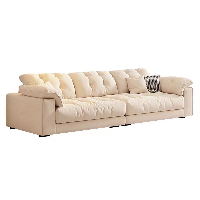 PRE ORDER / BTO PACKAGE - A - SOFA -Modern Cream Style Tech Fabric Sofa – Light Luxury Cloud Design Straight Couch for Compact Living Rooms