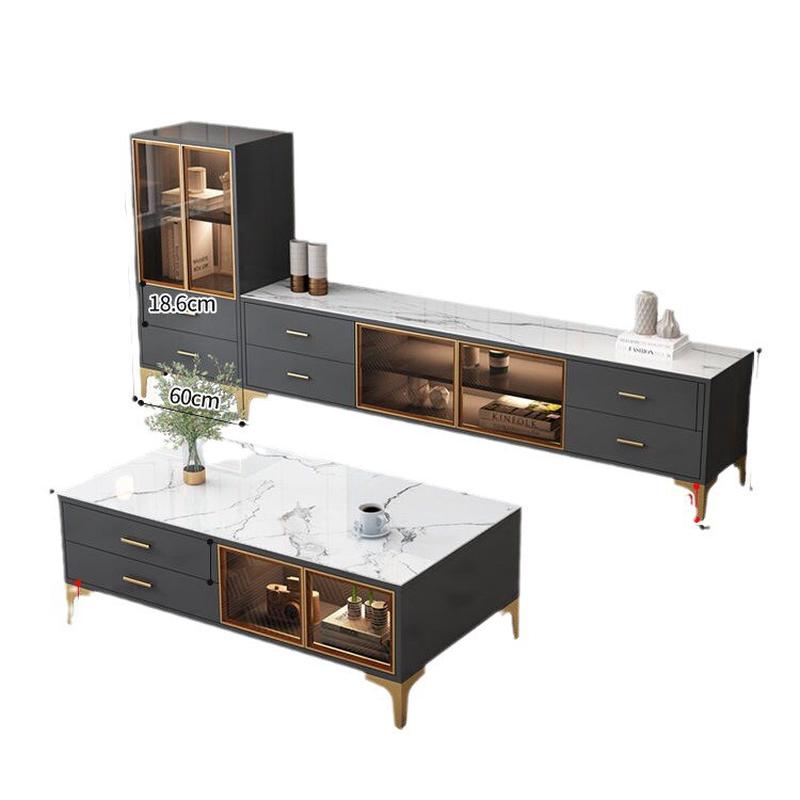PRE ORDER / BTO PACKAGE - A - TEA TABLE - Light luxury TV cabinet Tea table combination Nordic living room wall cabinet small apartment