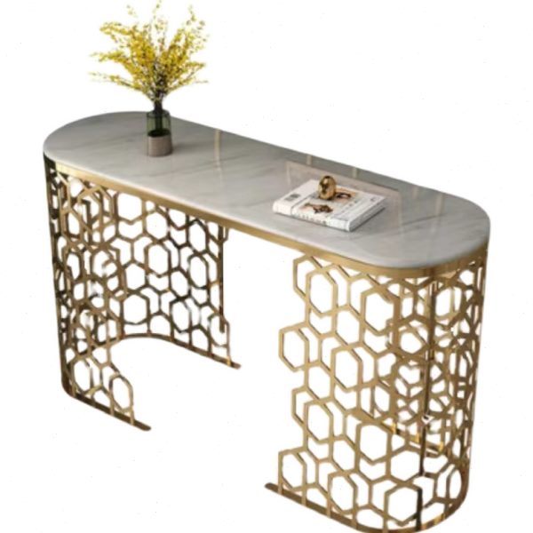 PRE-ORDER Modern simple stainless steel hollow corridor wall partition hotel lobby end table