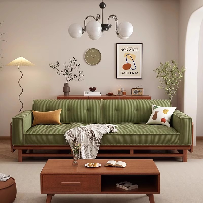 [PRE-ORDER] Simple Solid wood sofa for modern small apartment living room 