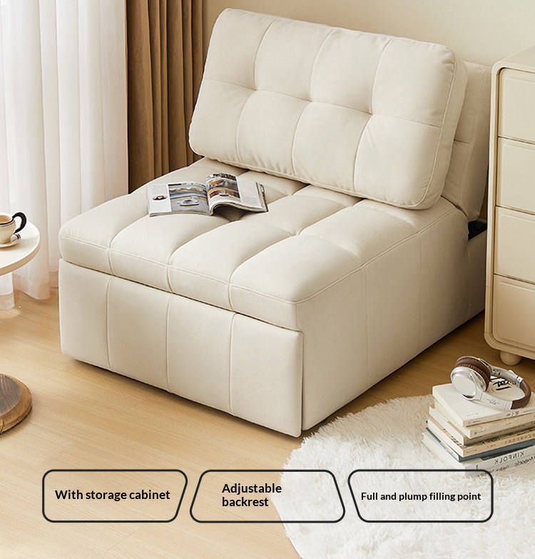 [PRE-ORDER] New Style Single Sofa Bed with Puff Function - Foldable, Retractable, Space-Saving for Small Living Rooms, Lazy Style