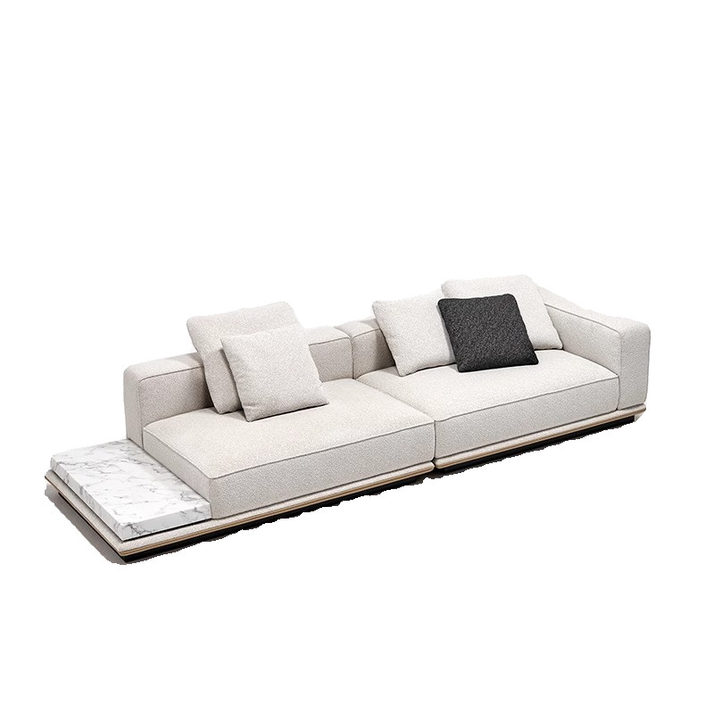[Pre-order] MEERKAT SHOWROOM Horizon Sofa – Italian Minimalist Three-Seater Fabric Sofa, Straight Design for Small Living Rooms, High-End Cotton and Linen