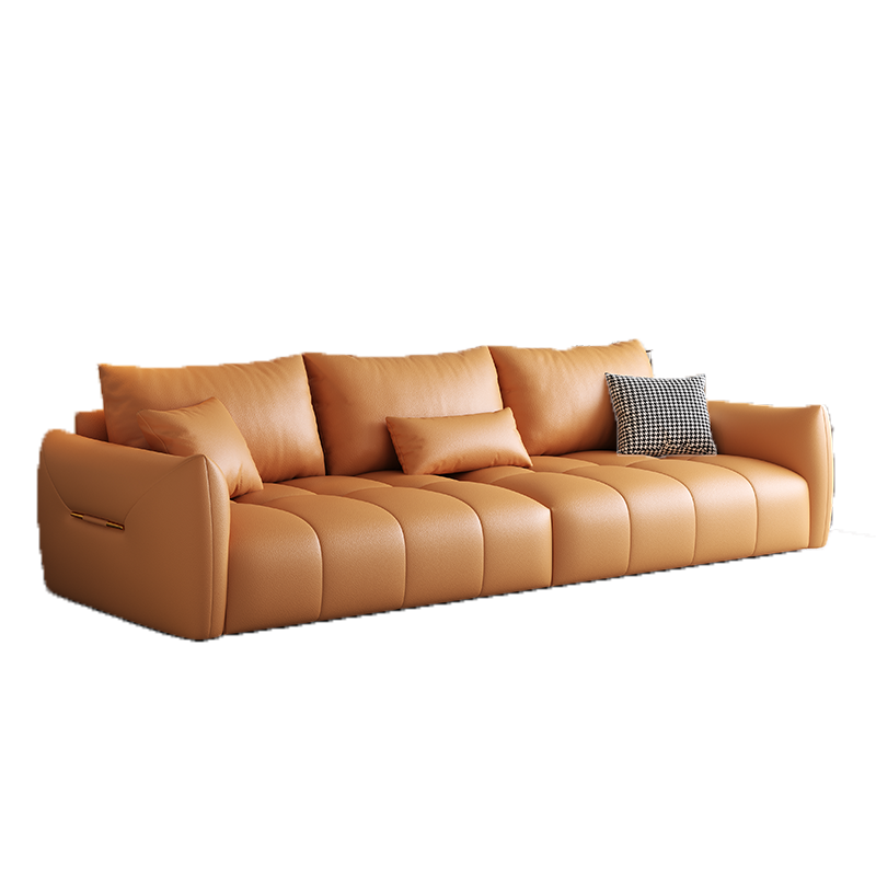 PRE ORDER / BTO PACKAGE - A - SOFA -Modern Light Luxury 3-Seater Sofa – Cat-Scratch Resistant Faux Leather Couch for Small Apartments or Rental Spaces