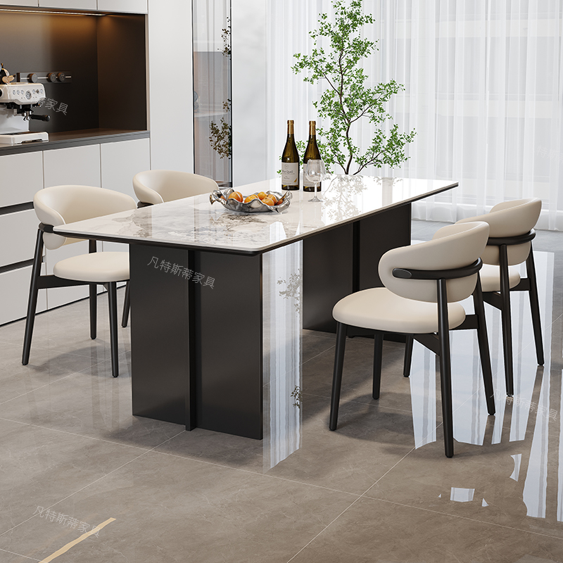 PRE-ORDER/BTO PACKAGE - A - DINING TABLE - Rock plate dining table rectangular simple modern living room home small apartment space
