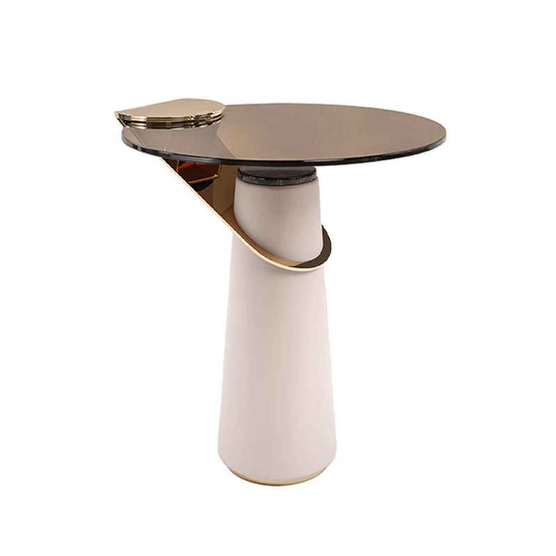 PRE-ORDER Italian light luxury glass side table sofa living room corner table modern simple high-end 