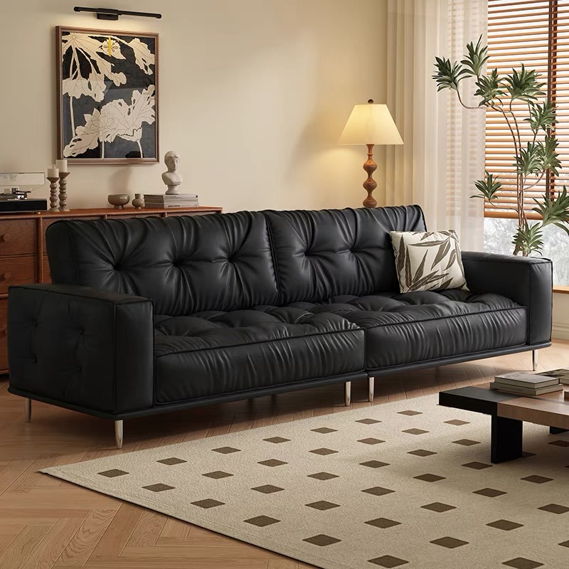 [PRE-ORDER] Antique French style waxed leather sofa