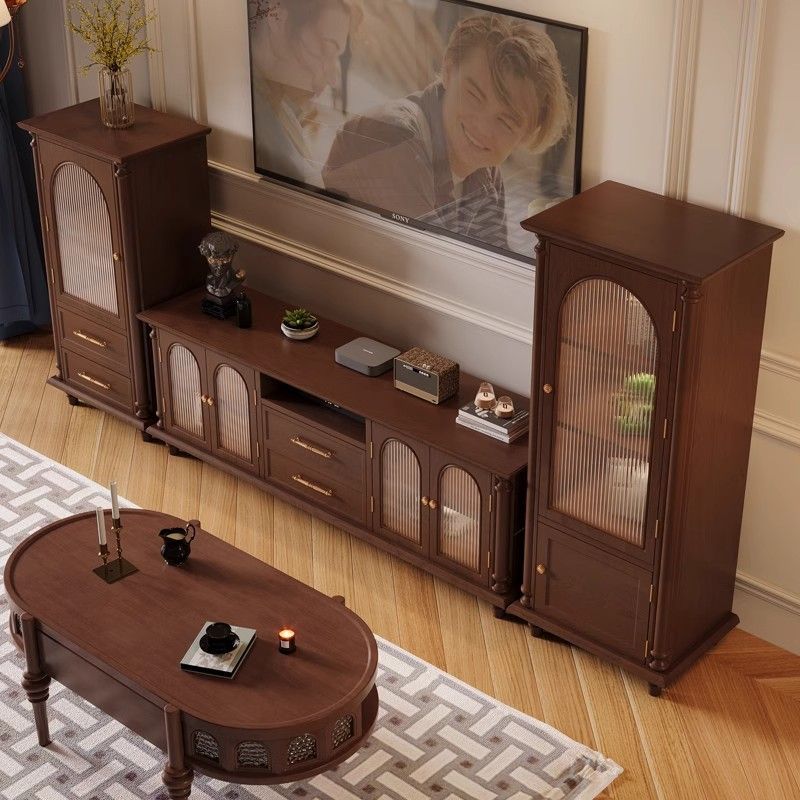 [PRE-ORDER] American-style solid wood TV cabinet and coffee table combination