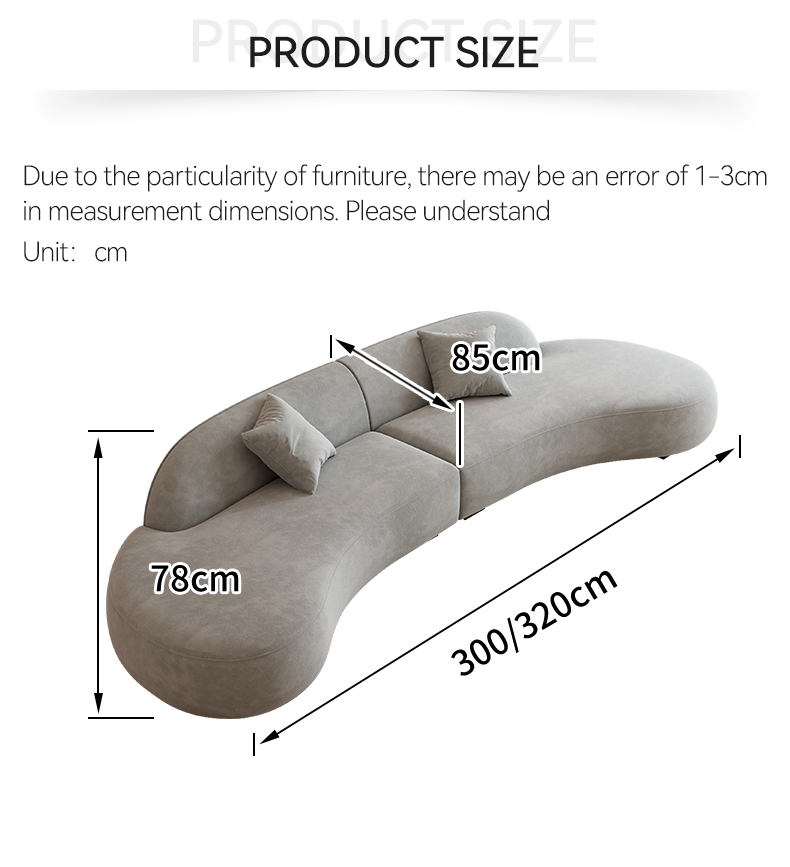 [Pre-order] Curved fabric sofa Internet celebrity cream style Nordic style minimalist living room