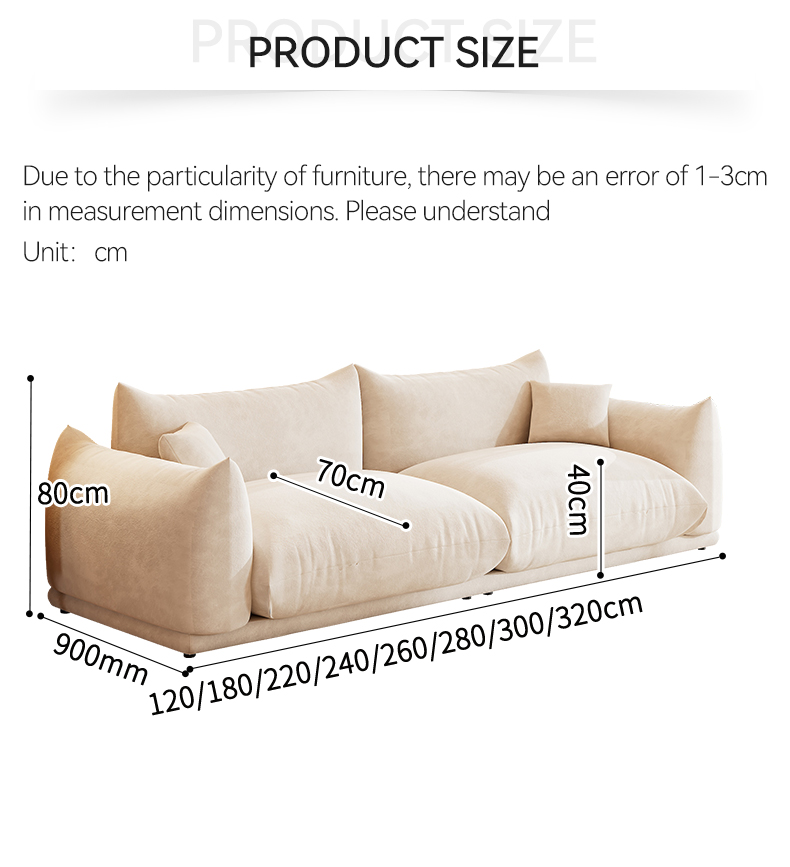 [Pre-order] Modern minimalist fabric sofa, living room sofa, small three-person bread sofa