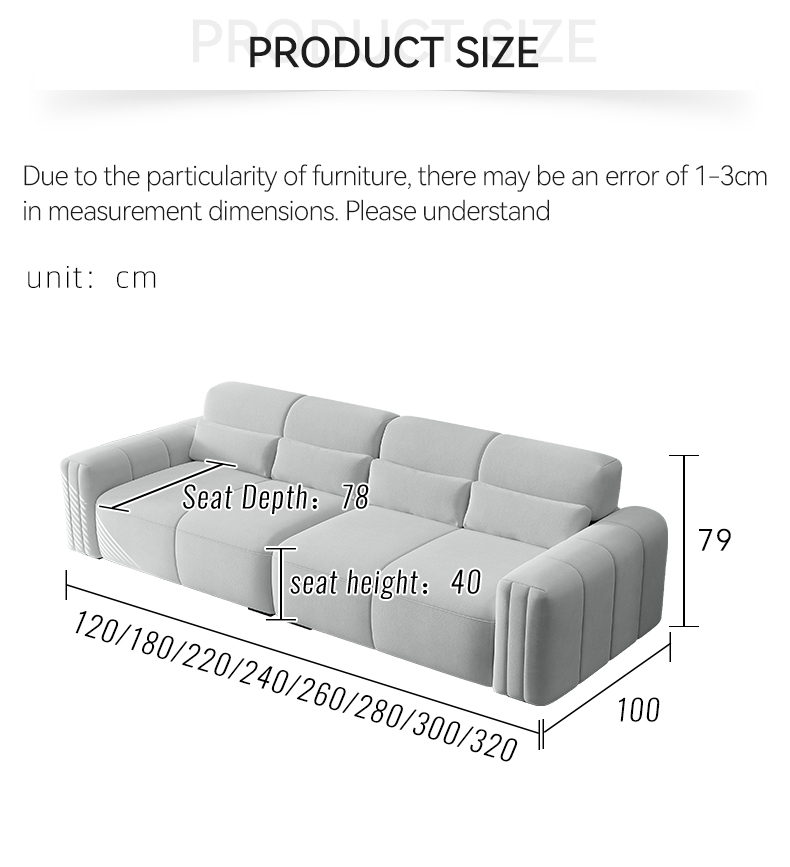[Pre-order] Italian cream style modern backing straight row sofa sofa apartment living room simple-Smart-Living
