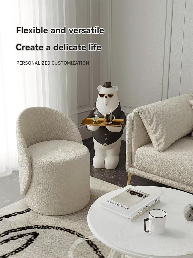 [Pre-order] Internet celebrity girl bedroom dressing table special chair back modern light luxury simple makeup chair home table and chair-Smart-Living