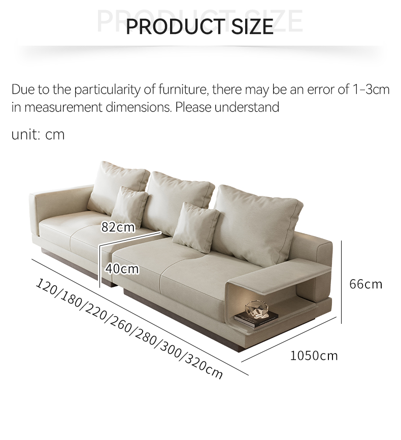 [Pre-order] Italian Suspended Cream Sofa Size Apartment Nordic Modern Simple Living Room In-line Sofa-Smart-Living