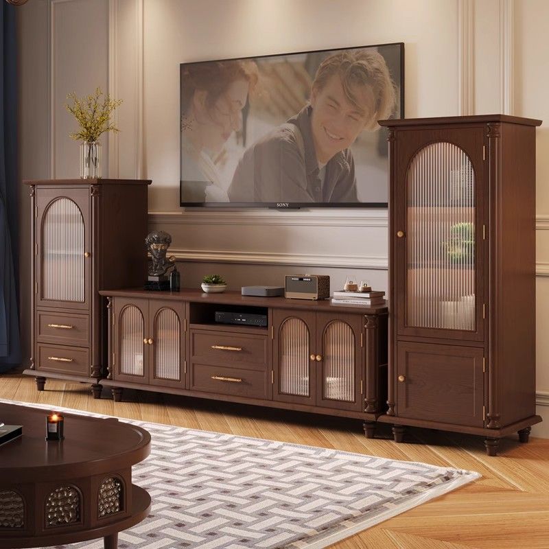[PRE-ORDER] American-style solid wood TV cabinet and coffee table combination