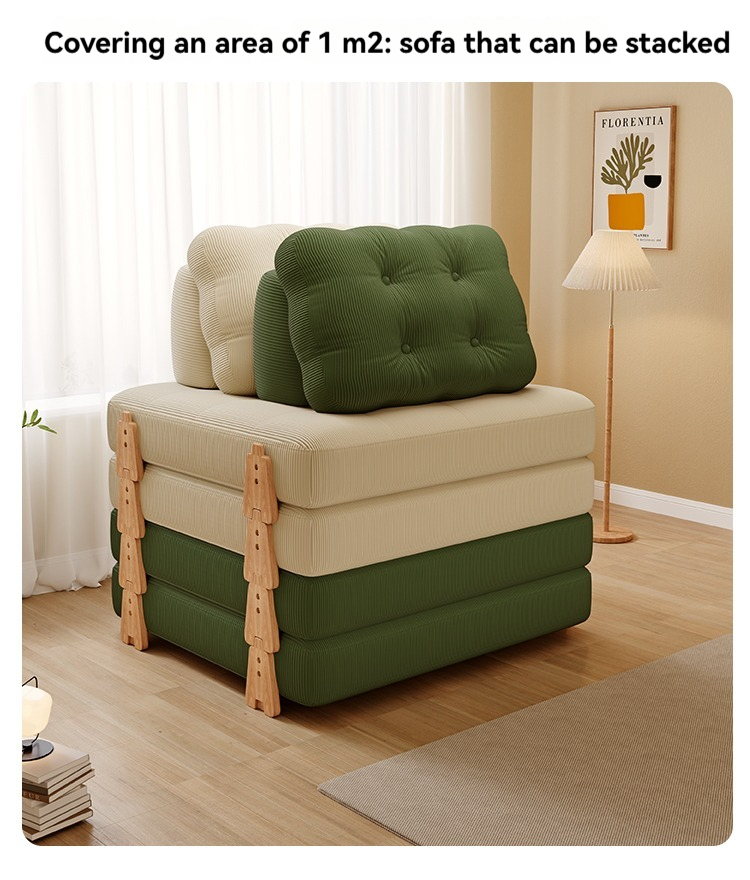 [Pre-order]  Lazy person sofa tofu block living room single sofa bed dual-purpose tatami sofa can sleep and lie folding-Smart-Living
