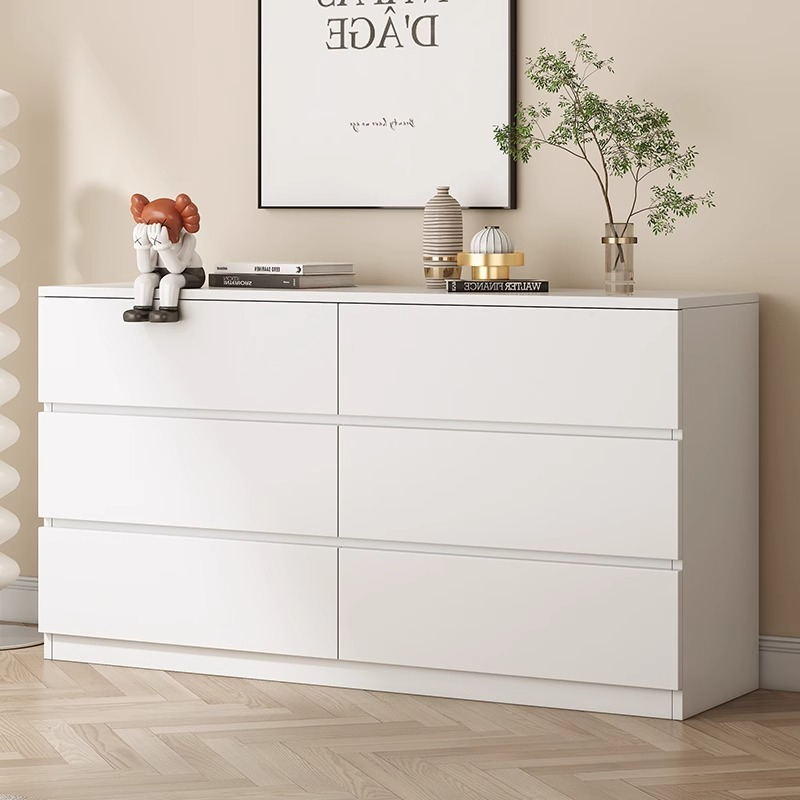 [Pre-order] Cream style six-drawer cabinet simple modern storage cabinet six-drawer cabinet bedroom living room drawer storage cabinet minimalist cabinet-Smart-Living
